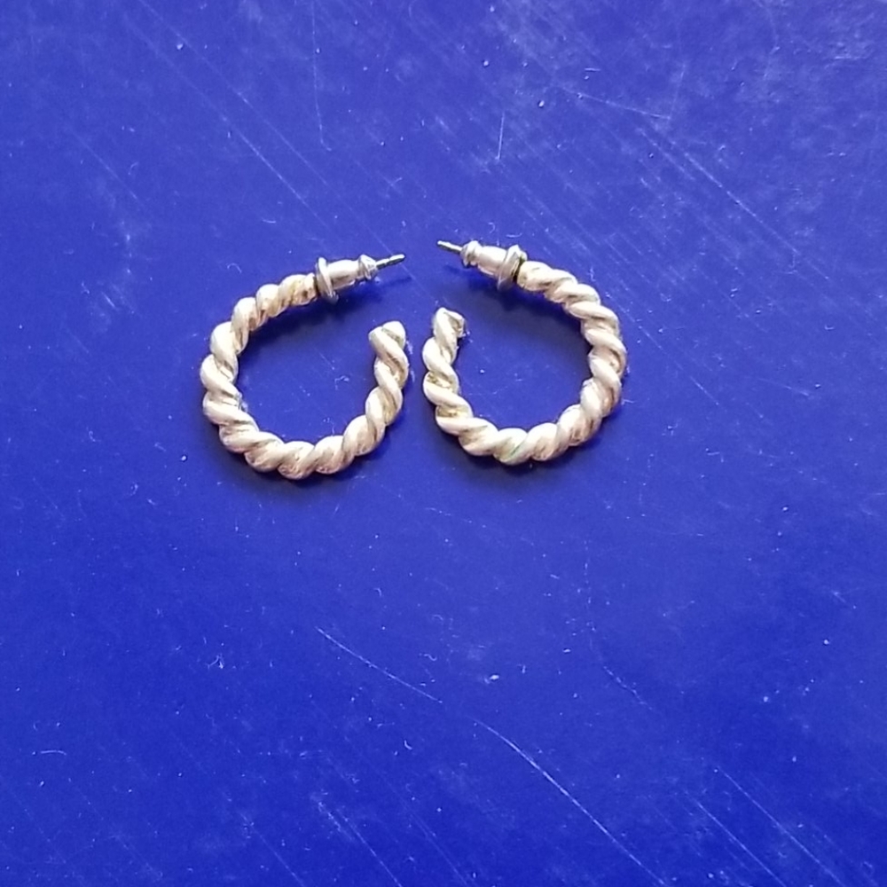 Silver rope earrings